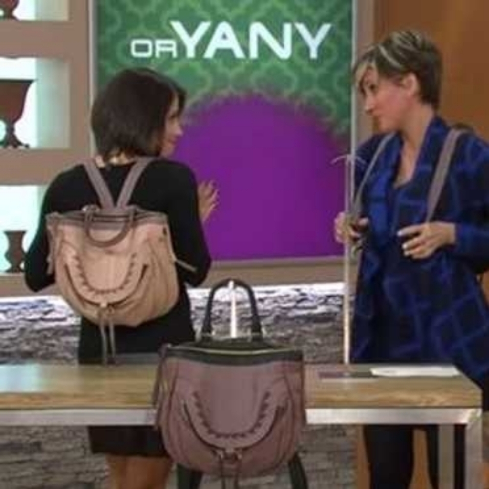 orYANY Pale Pink Pebbled Leather Backpack - Picture 5 of 8